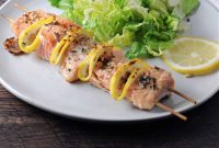 Grilled or Baked Salmon Skewers