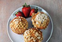 Moist Greek Yogurt Strawberry Muffins