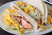 BBQ Salmon Tacos with Tangy Slaw