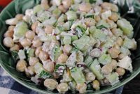Quick Feta Chickpea Cucumber Salad
