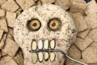 Spooky Pepperoni Skull Cheeseball