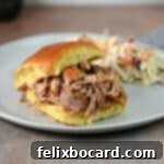 Instant Pot pulled pork sandwich.