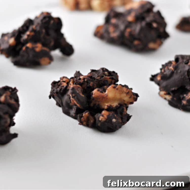 Keto nut clusters on a white board