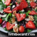 Strawberry walnut salad close up