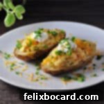 Grilled twice baked potatoes on a white plate