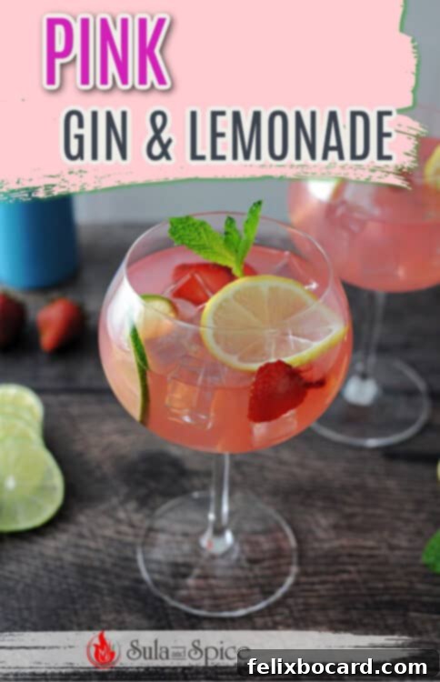 Blush Gin Sparkler 5 pin for pink gin and lemonade