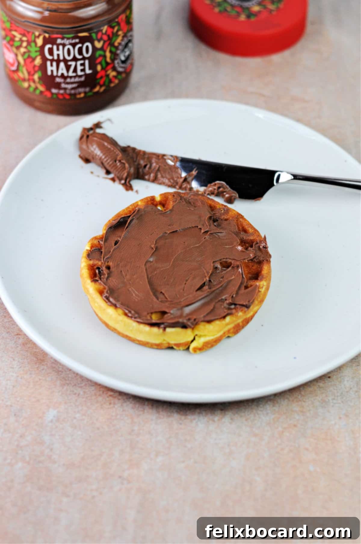 waffle with choco-hazel spread.