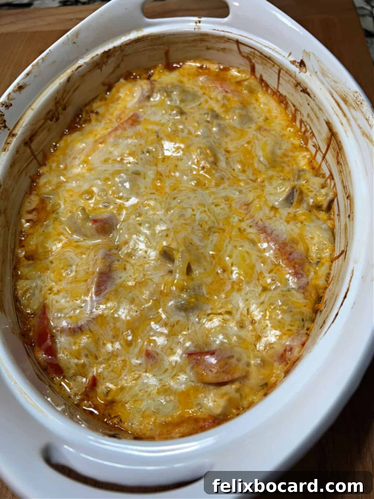 fully cooked casserole.
