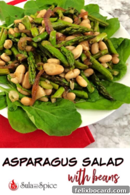 Asparagus and Cannellini Bean Salad, perfect for Pinterest