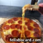 cheese pull of pepperoni dip