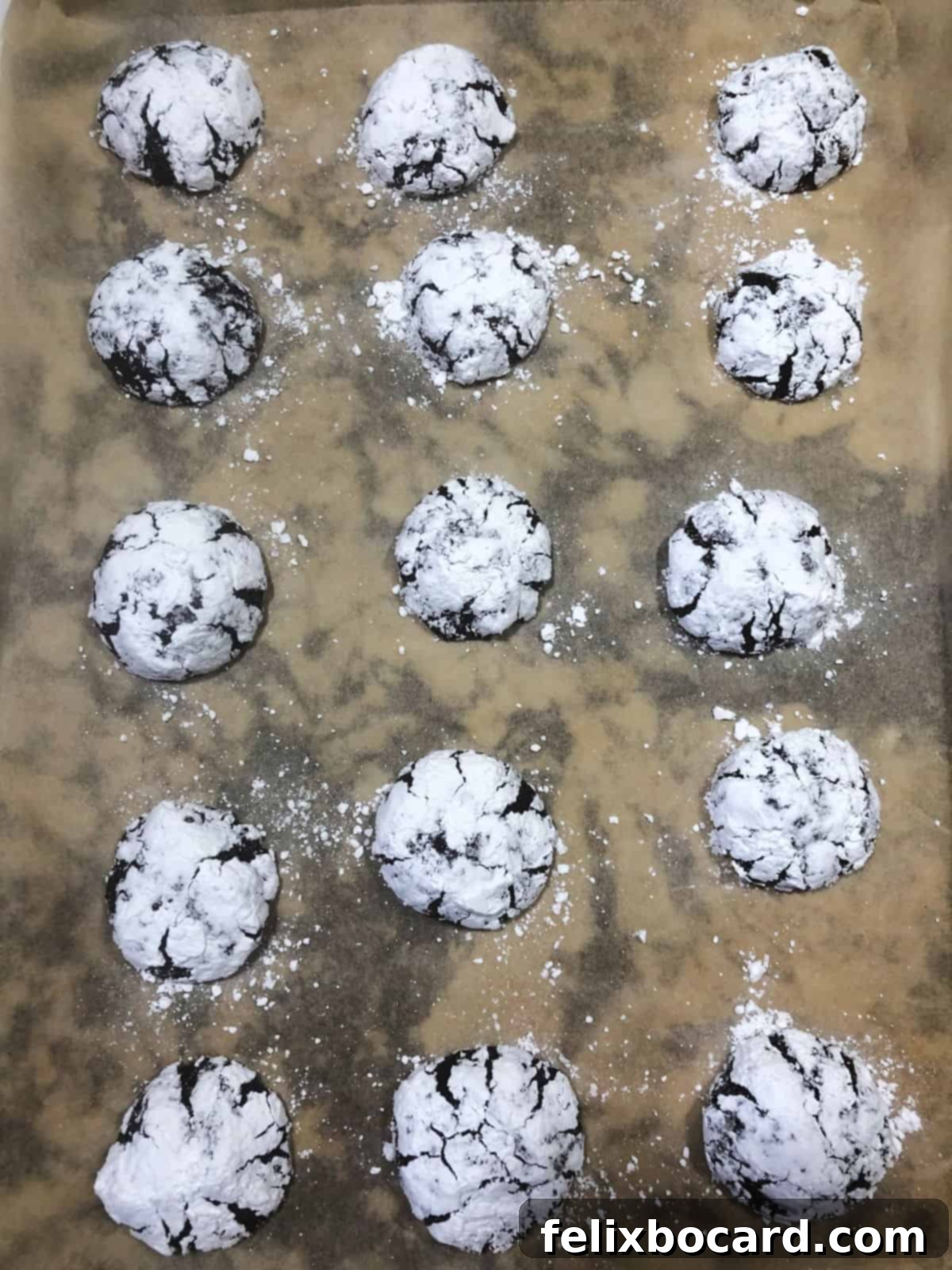 Peppermint Chocolate Kiss Cookies 5 Baked cookies cooling.