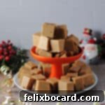 Spiced Speculoos Fudge 5 Biscoff fudge on a serving tray ready to eat