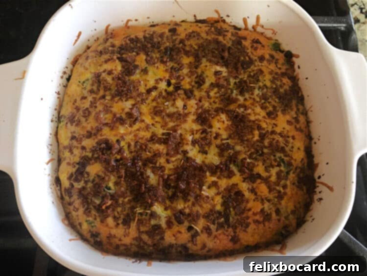 Keto Breakfast Casserole with Spinach, Bacon, and Eggs 7 baked breakfast casserole