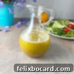 meyer lemon vinaigrette salad dressing in a cruet