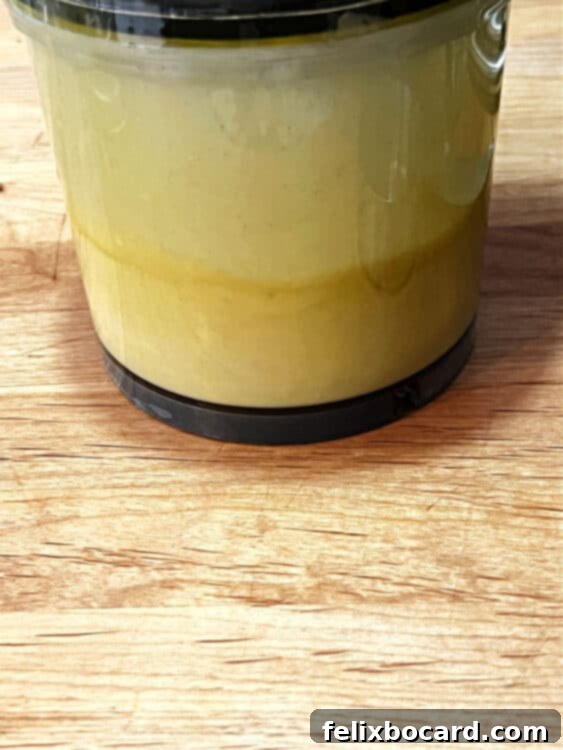 small blender mixing the dressing