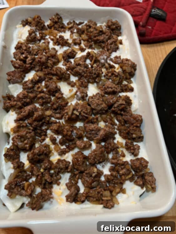 all layers in baking dish