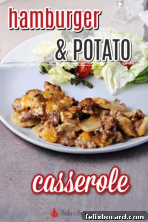 pin for hamburger & potato casserole