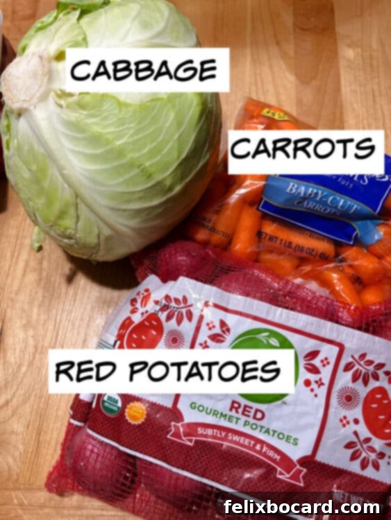 ingredients" carrots, potatoes, and cabbage.