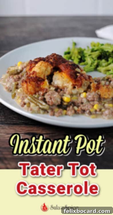 pin for instant pot tater tot casserole.