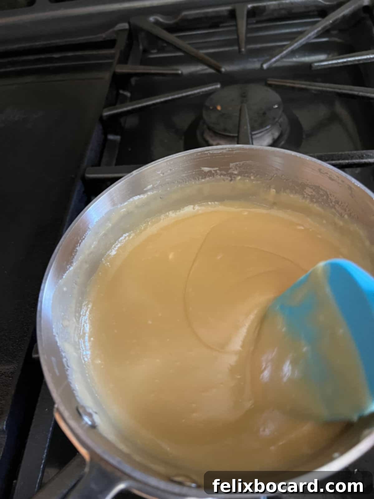 white chocolate mixture in a small saucepan