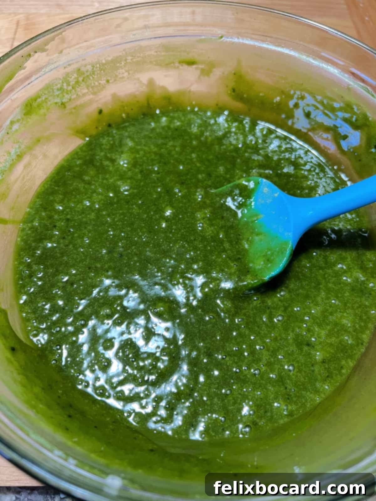 maqtcha brownie batter ready to bake.