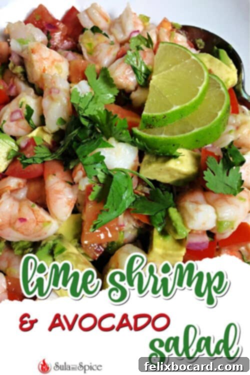 pin for lime shrimp avocado salad
