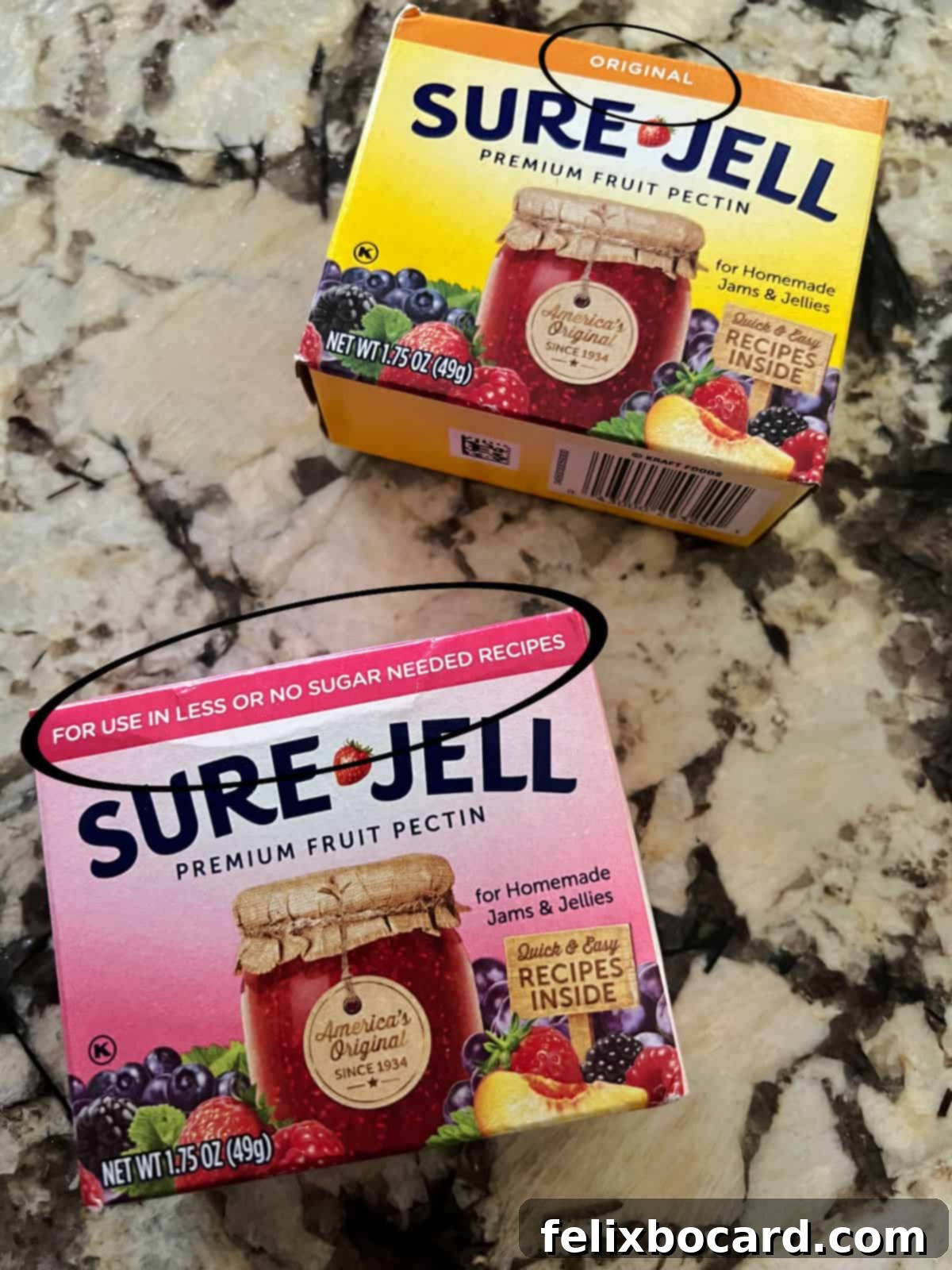 sure jell 2 different packages.