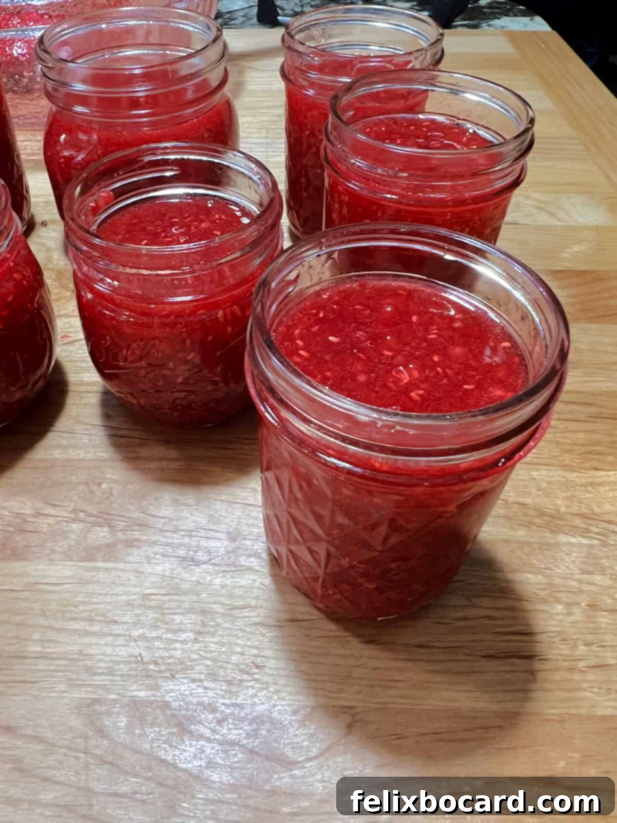 freezer jam ready to cover.