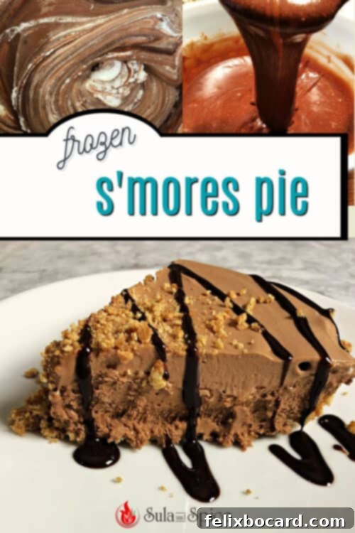 Frozen Campfire Pie 8 A vibrant and appealing Pinterest-ready image showcasing a delicious Frozen S'mores Pie, ideal for sharing.
