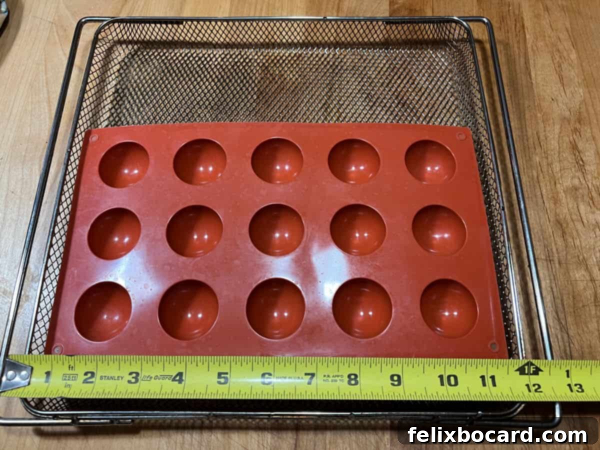 silicone mold in air fryer basket.