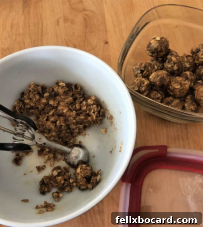 Energy Balls 3 scooping energy bite dough