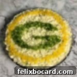 Packer Taco Dip decorated