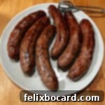 Classic Wisconsin Beer Brats 11 Plate of Wisconsin brats, boiled in beer and grilled.