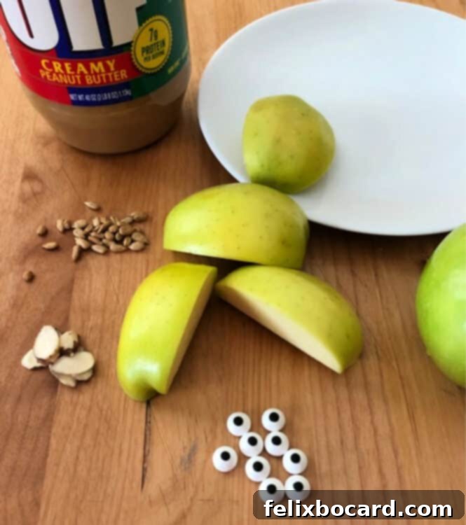Fresh green apples, ready to be transformed into silly apple bites.