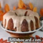 Old fashioned fresh apple cake ready to slice and serve.