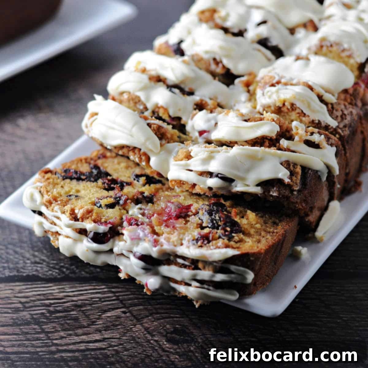 More Than Twenty Dried Cranberry Creations 18 Slices of Eggnog Cranberry Bread, showcasing its delightful texture and festive inclusions.
