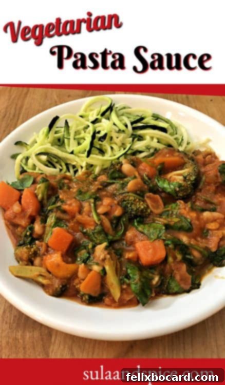 Pin image for Vegetarian Pasta Sauce recipe