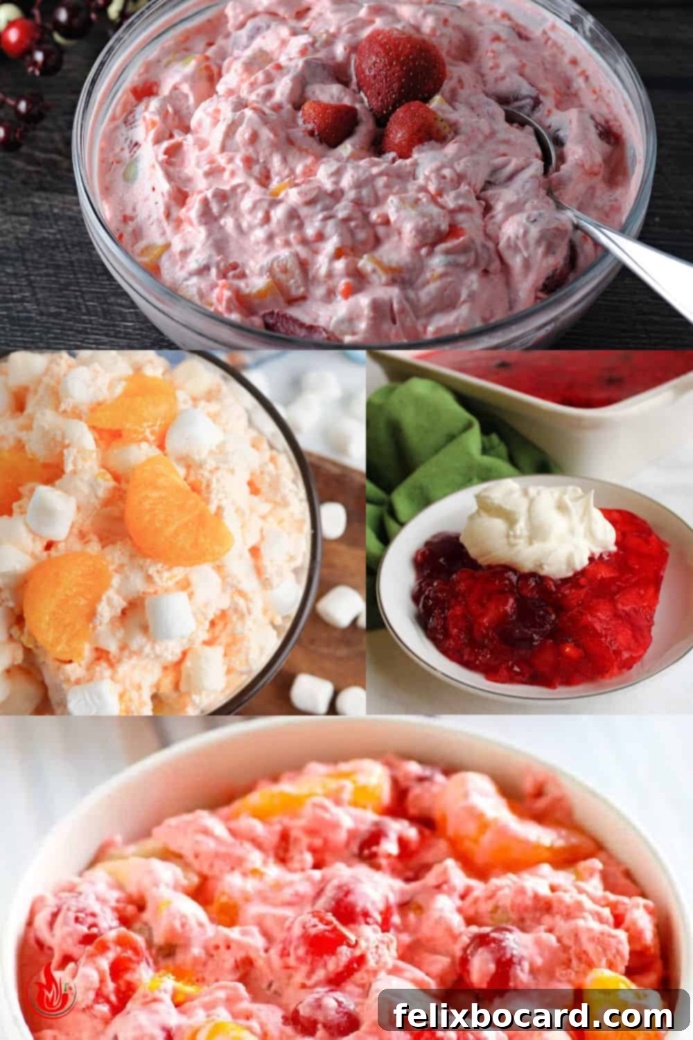 collage of best thanksgiving jello salads.