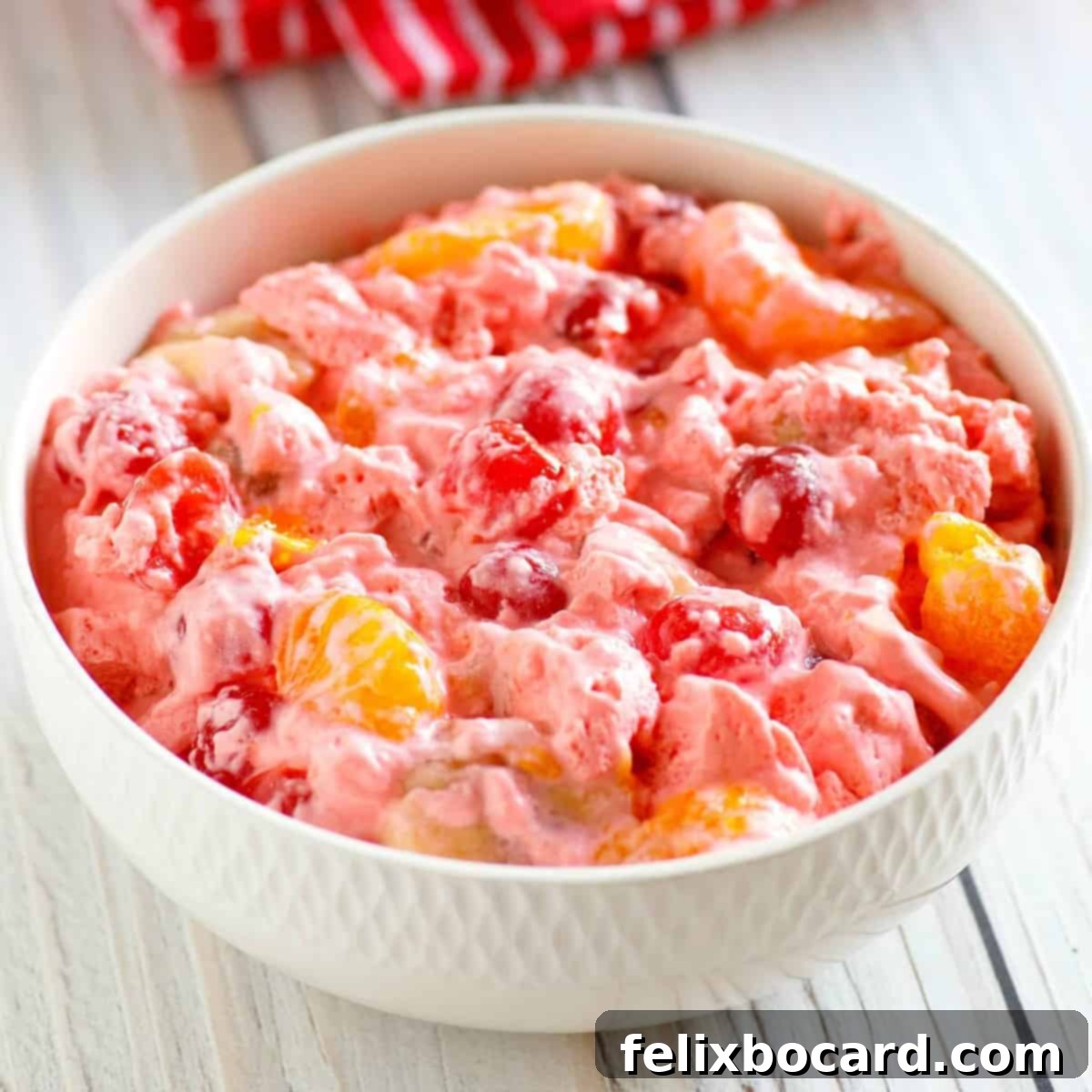 Cherry Jello salad.