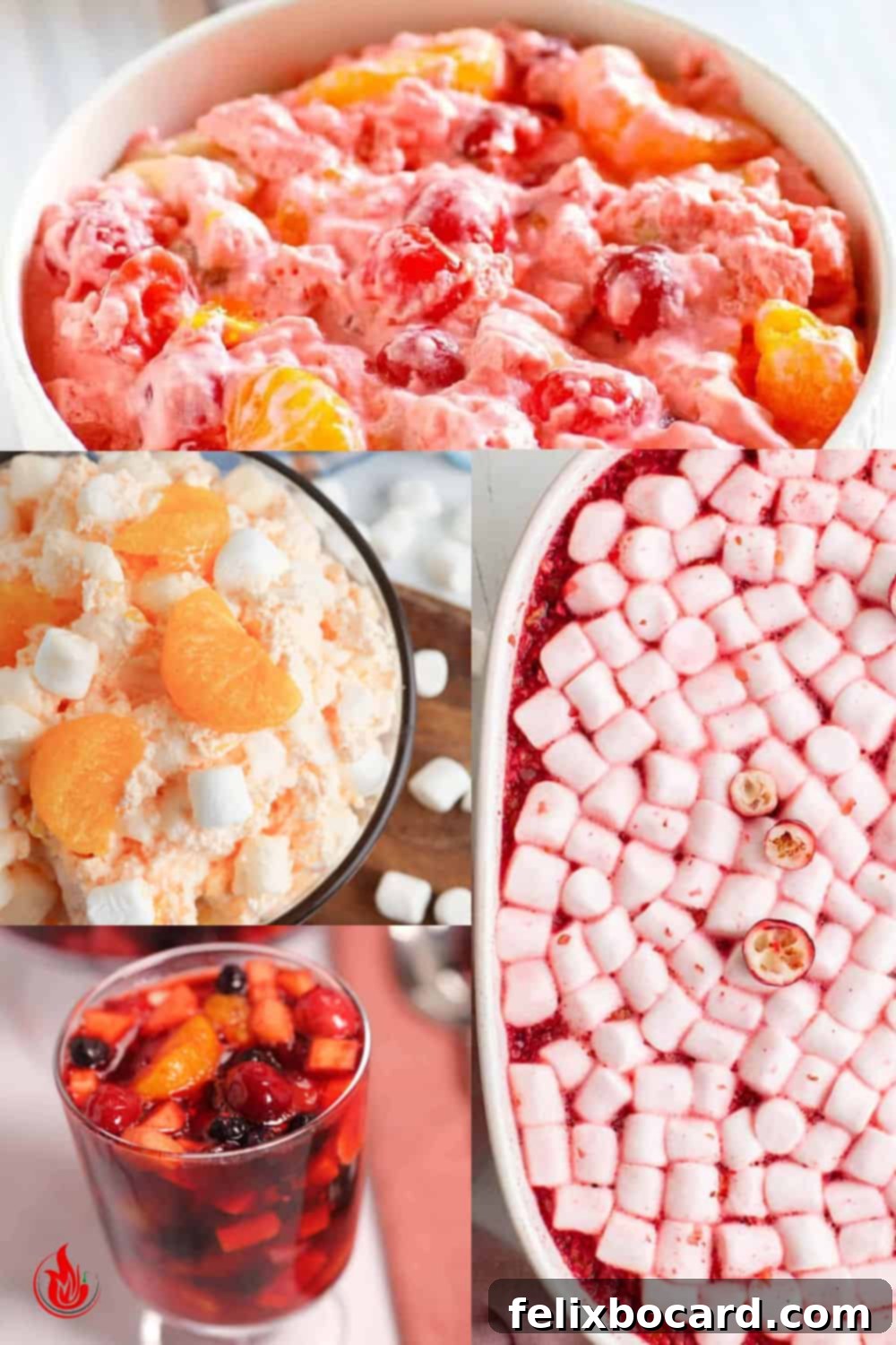 collage of best Thanksgiving Jello salads.