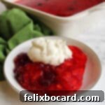 Cranberry Jello Salad with pineapple.