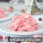 Cranberry fluff on a serving plate.