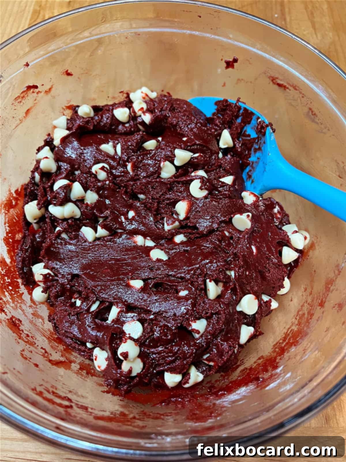 white chocolate chips added to the dough.