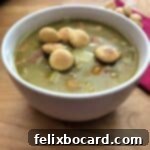 A visually appealing image of a delicious bowl of Instant Pot Split Pea Soup