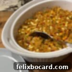 A beautifully prepared dish of cornbread dressing with hard-boiled eggs, ready to be served and enjoyed.