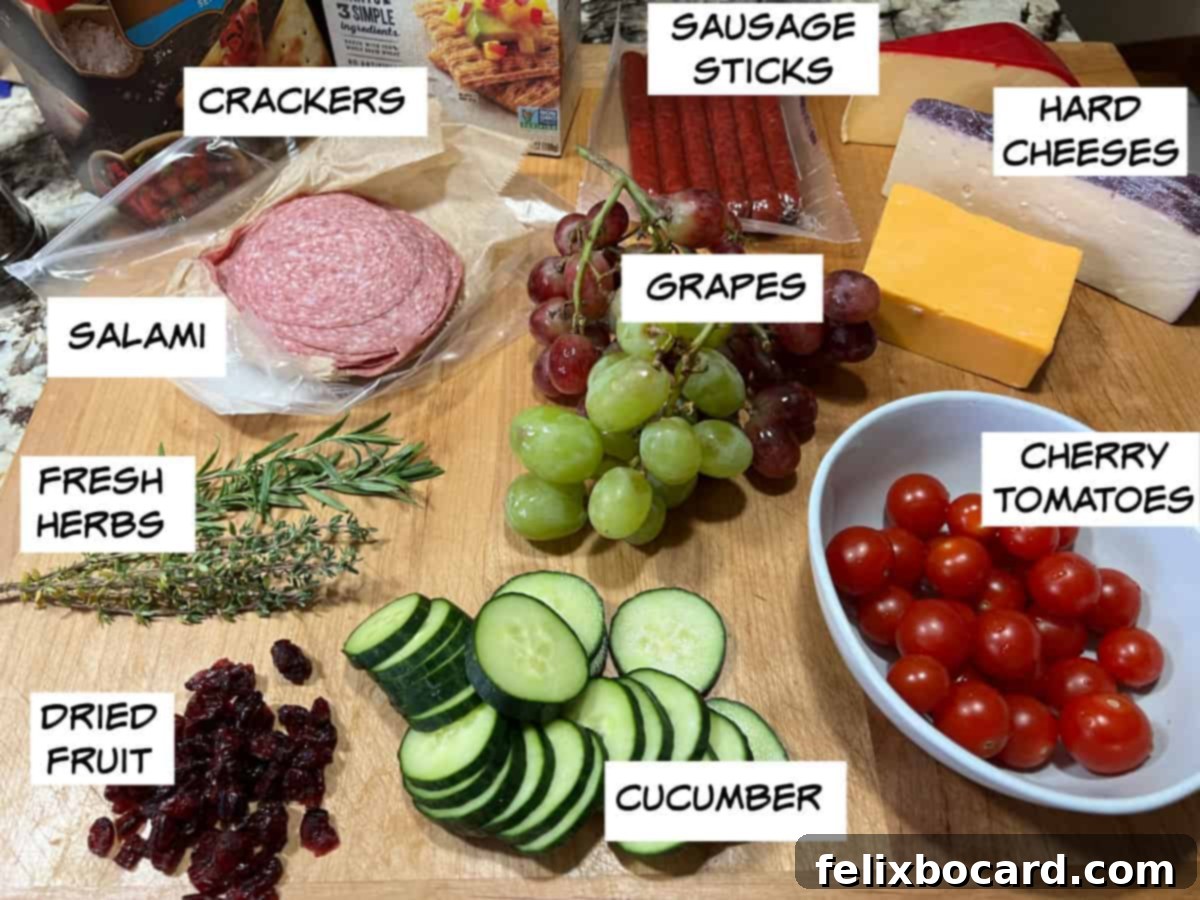 Ingredient ideas for charcuterie board