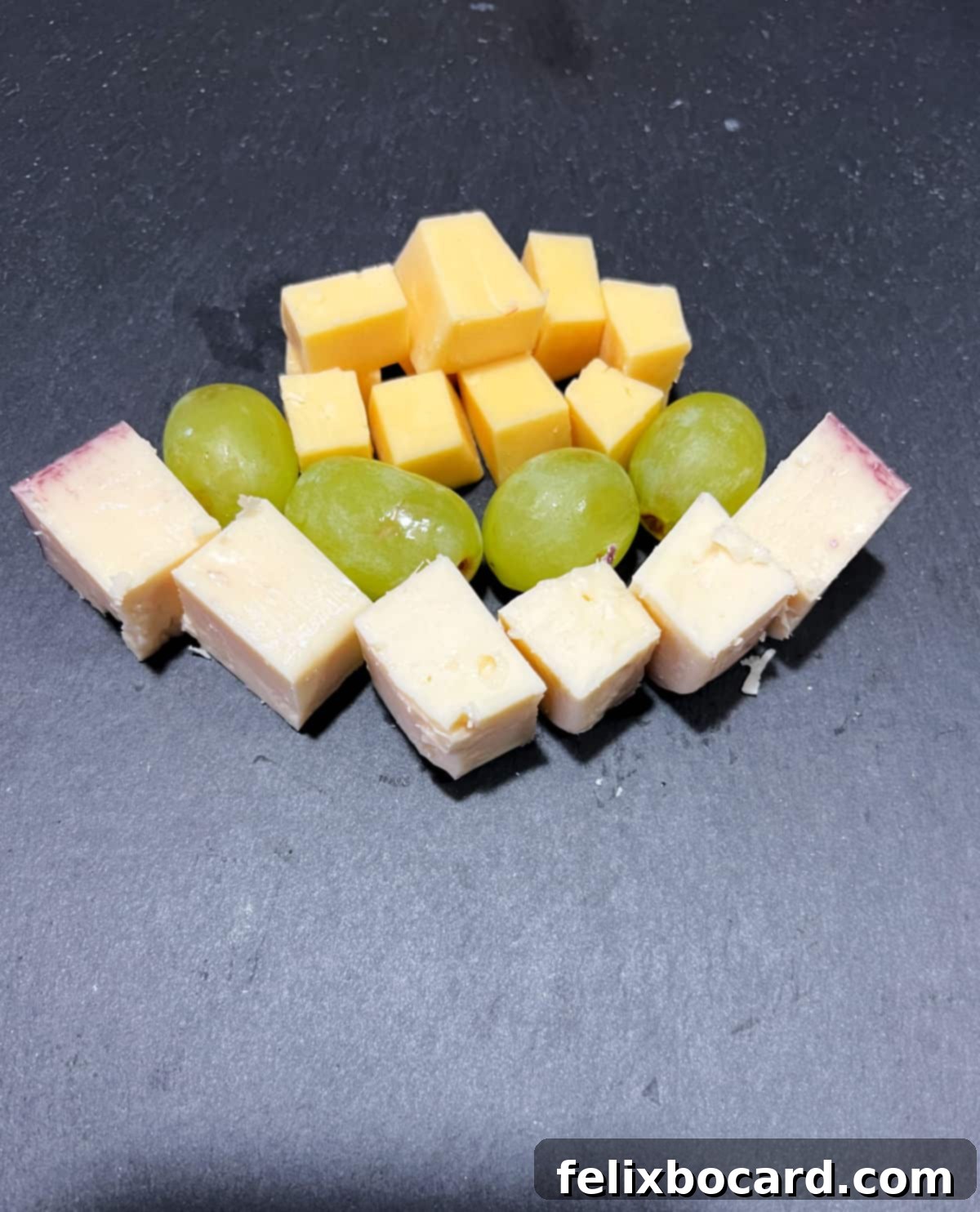 Beginning to add the ingredients to the board.