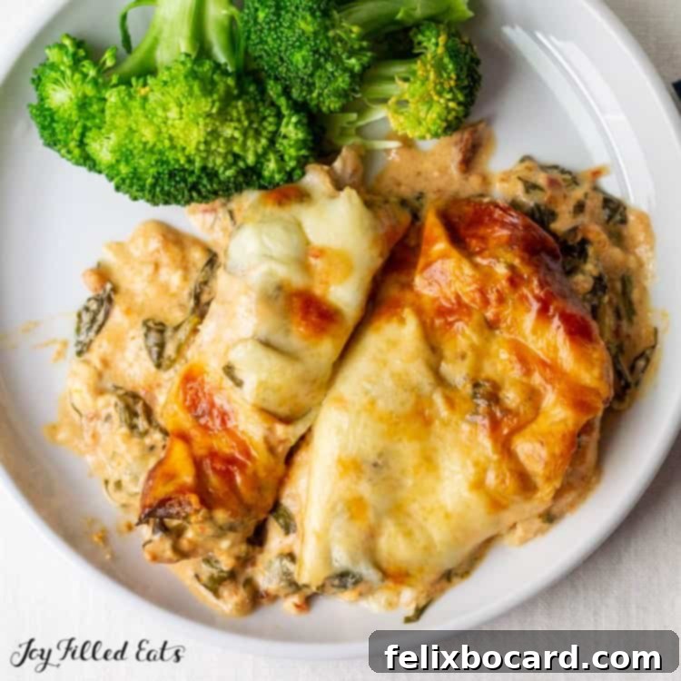Tuscan chicken on a plate, recipe uses chicken tenderloin, rich and creamy.