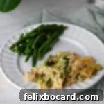 Chicken broccoli casserole made with Knorr rice.