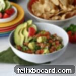 Avocado Pico de Gallo 11 Pico de Gallo with Avocado dip, presented in a square format.